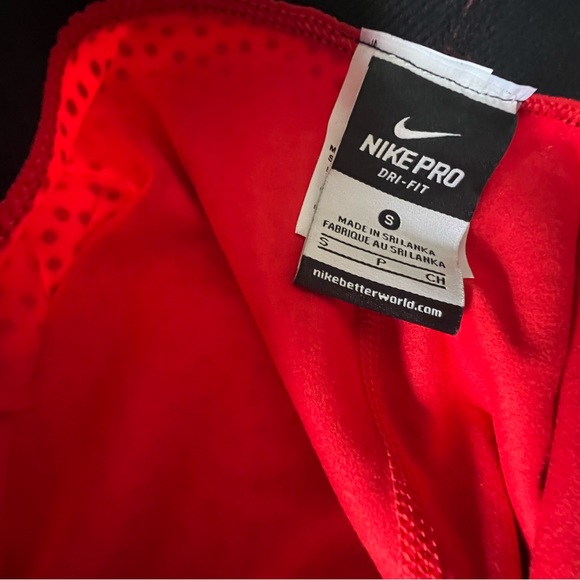 NIKE 685125 Pro Warm Snow Tight NIKE WOMEN'S  Red Black Running Tights Small S - Picture 6 of 7